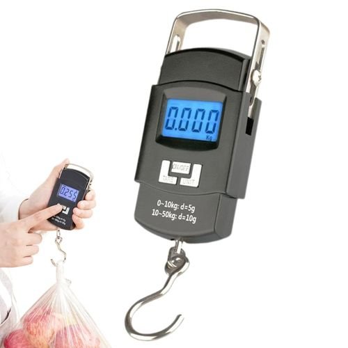 Black Portable Digital Luggage Scale with Hook
