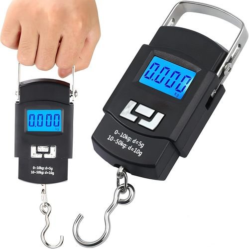 Black Portable Digital Luggage Scale with Hook