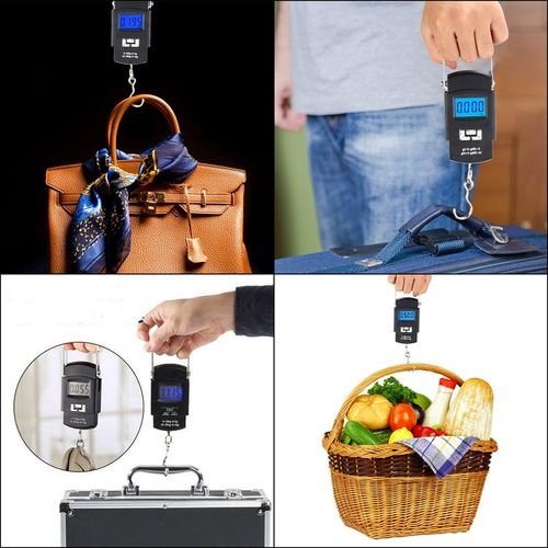 Digital Luggage Scale for Travel, 50kg/10g Weight Capacity, LCD Display