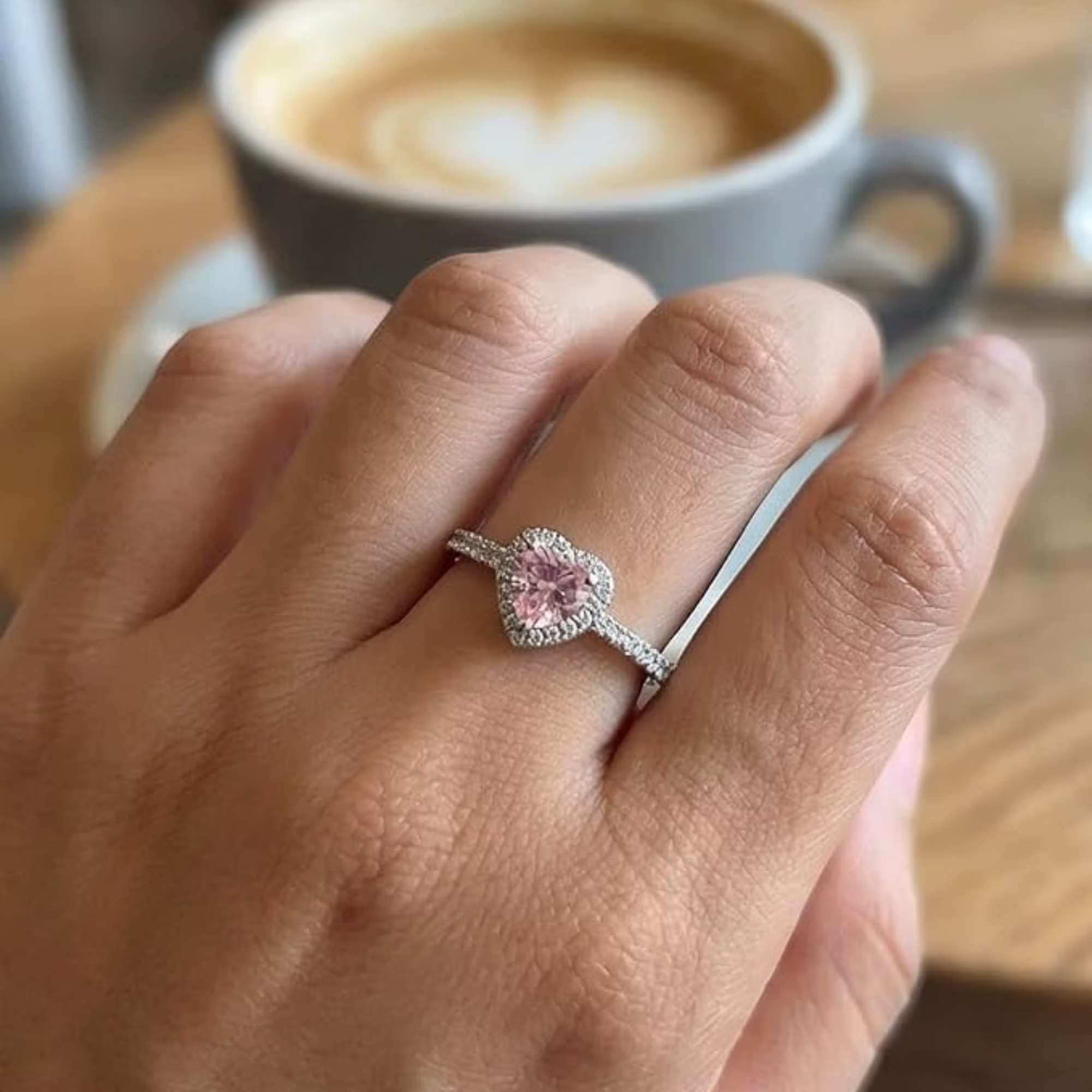 Halo Crystal Ring, Round Pandora Style Elegant Fashion Ring, Silver Tone Pavé Band, Elegant Fashion Jewelry Ring